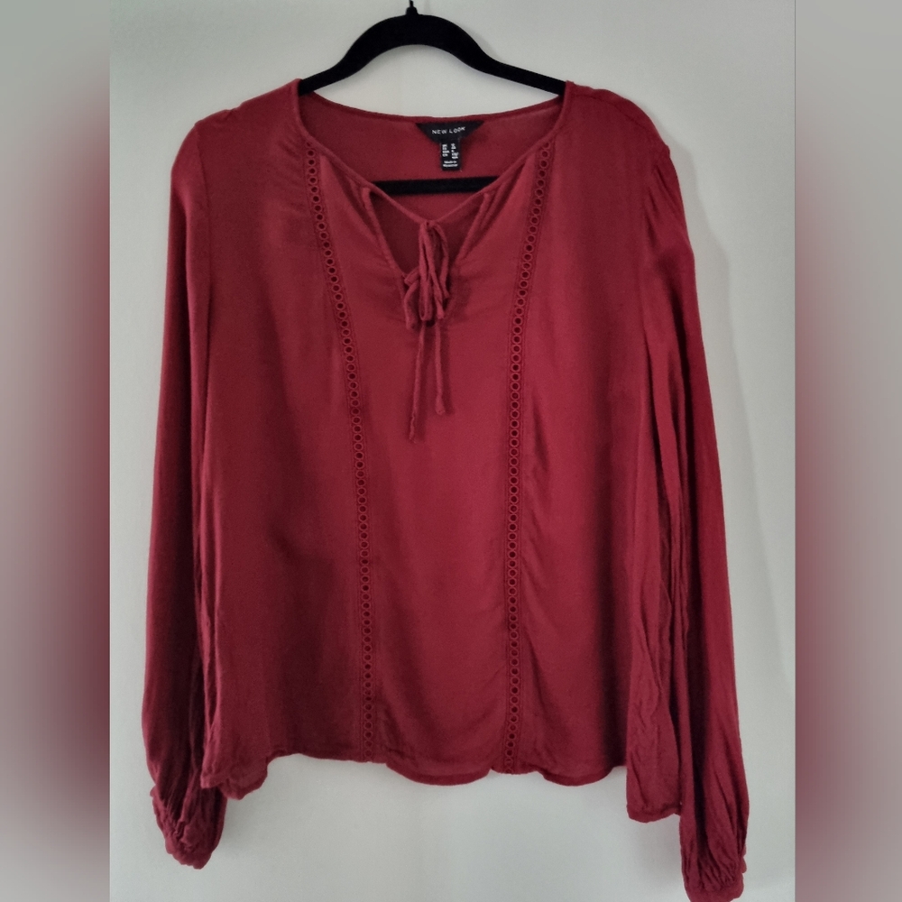 New Look Long Sleeve Blouse Red